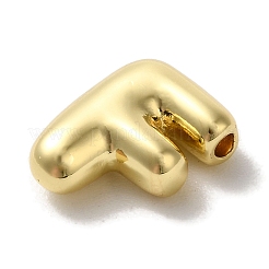 真鍮チャーム  長持ちメッキ  18KGP本金メッキ  文字F  10x7.5x3.5mm  穴：1.4mm&nbsp;KK-S391-02G-F