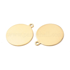 イオンプレーティング（IP）201ステンレスペンダント  フラットラウンド  ゴールドカラー  29x25x1mm  穴：2.5mm&nbsp;STAS-A056-06G