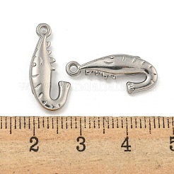変色しない304ステンレススチールペンダント  エビのチャーム  ステンレス鋼色  20.5x9.5x3mm  穴：1.5mm&nbsp;STAS-I307-553P