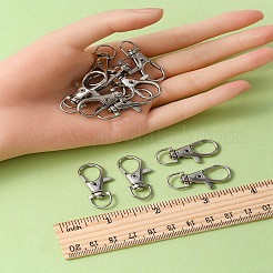 20本合金スイベルカニカン  スイベルスナップフック  良いジュエリーパーツ  プラチナ  34.5x17x5.5mm  穴：6x9mm&nbsp;FIND-YW0001-55B
