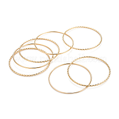ファッション 201 ステンレススチール バングルセット  ゴールドカラー  2-1/2インチ（6.5cm）  7個/セット&nbsp;BJEW-L664-001A-1