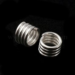 真鍮スプリットリング  鉛フリー＆カドミウムフリー  四重ループ丸カン  925銀メッキ  21ゲージ  4.5x3.5mm  内径：3mm&nbsp;KK-O143-24S