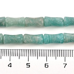 天然石アマゾナイトビーズ連売り  竹の共同  11x6mm  穴：1mm  約36個/連  15.75''（40センチメートル）&nbsp;G-H064-C01-01