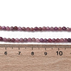 天然ルビービーズ連売り  多面カット  ラウンド  3mm  穴：0.5mm  約124個/連  15.16インチ（38.5cm）&nbsp;G-F509-16-3mm-01