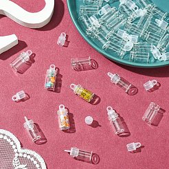 ガラスの空き瓶ペンダント装飾30個  ウィッシングボトル  プラスチックプラグ付き  透明  2.45~2.65x1cm  穴：2.8mm  容量：1ml（0.03fl.oz）&nbsp;CON-YW0001-78