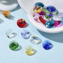 180個12色誕生石チャームガラスチャーム  多面カット  コーン  リボリラインストーン  ミックスカラー  8x4mm  穴：1~1.2mm  15個/カラー  180個/箱&nbsp;RGLA-ZZ0001-01-8mm