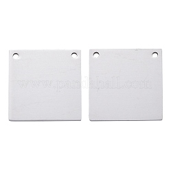 変色しにくい201ステンレススチールペンダント  鏡面研磨仕上げ  正方形  ステンレス鋼色  16x16x1mm  穴：1mm&nbsp;STAS-S105-T614-1-16