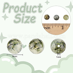 2連売り天然プレナイトビーズ連売り  ラウンド  グレードAB  6~7mm  穴：1mm  約67個/連  15.3インチ（39cm）&nbsp;G-OC0004-73