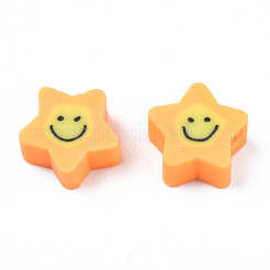 手作り樹脂粘土ビーズ  笑顔で主演  砂茶色  7.5~9x8.5~9x3.5~4mm  穴：1.6mm&nbsp;CLAY-N011-45A-06