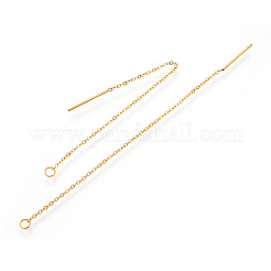 304ステンレススチールスタッドピアス金具  アメリカンピアス  ゴールドカラー  98x0.5mm  ピン：0.8mm&nbsp;X-STAS-S070-G