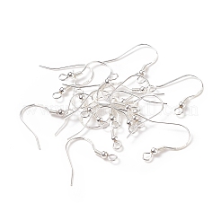 スターリングシルバーピアスフック  銀  18x17~19mm  穴：2mm  ピン：0.6mm&nbsp;X-STER-G011-16