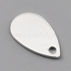 真鍮製チャーム  カドミウムフリー＆鉛フリー  ティアドロップ  925銀メッキ  10x6x0.5mm  穴：1mm&nbsp;X-KK-O131-11P
