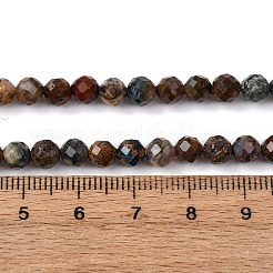 天然ピーテルサイトビーズ連売り  多面カット  ラウンド  5mm  穴：0.8mm  約67個/連  15.7インチ（40cm）&nbsp;G-G792-37C