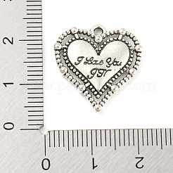 合金のチベット風チャーム  アンティークシルバー  ハート  20x19.5x2.5mm  穴：1.5mm&nbsp;PALLOY-Z021-01E-AS
