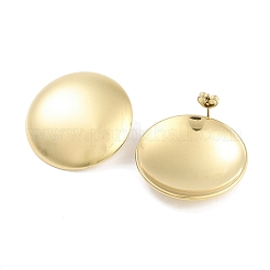 女性用フラットラウンド 304 ステンレススチールスタッドピアス  18KGP本金メッキ  33.8mm&nbsp;EJEW-L283-101G