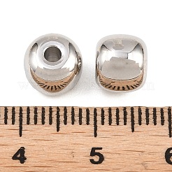 真鍮ビーズ  コラム  ラックめっき  長持ちメッキ  カドミウムフリー＆鉛フリー  プラチナ  8x7mm  穴：2mm&nbsp;KK-H292-42P-01