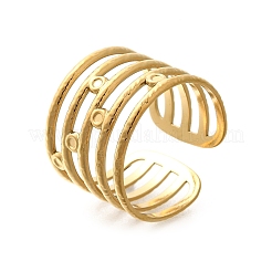 女性用304ステンレススチール多層オープンカフリング  18KGP本金メッキ  14mm  調整可能&nbsp;LS-STAS-Z108-03G-04