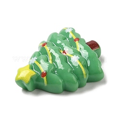 クリスマステーマ不透明樹脂カボション  ジュエリー作りのための  クリスマスツリー  26x21.5x7.5mm&nbsp;RESI-E043-01L