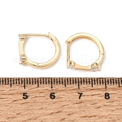 真鍮パヴェキュービックジルコニアフープピアス  ラウンド  18KGP本金メッキ  15x3x15.5mm&nbsp;KK-CBACA55-16G