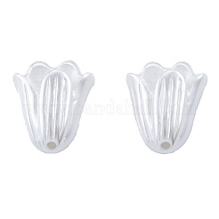 ABSプラスチックパール調ペンダント  花  乳白色  20x17x6mm  穴：1.8mm&nbsp;KY-N015-34