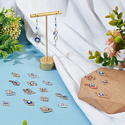 ジュエリー作りのパーツキット  ナザールボンジュウ合金エナメル コネクタ チャームとペンダントを含む  クリスタルラインストーン付き  混合図形  ゴールデン＆シルバー  18~27x10~16.5x2~3.5mm  穴：1.2~2.5mm  22個/セット  1セット/ボックス&nbsp;DIY-AR0002-98