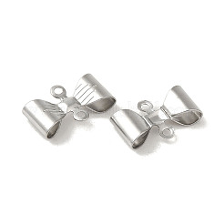 304ステンレススチールコネクタチャーム  蝶結び  プラチナ  11.5x7.5x3mm  穴：1mm&nbsp;STAS-P363-01P