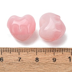 樹脂UV反応性ビーズ  色が変わるビーズ  溶ける心  ピンク  15.5x18x15.5mm  穴：2mm&nbsp;RE-CBA088C-02
