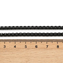 304ステンレススチールベネチアンチェーン  溶接されていない  PVD真空メッキ  長持ちメッキ  ブラック  3x3x2mm&nbsp;CHS-Z006-01EB-02