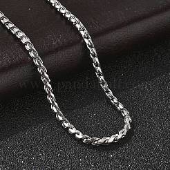 女性用304ステンレススチールロープチェーンネックレス  ステンレス鋼色  15-3/4インチ（40.1cm）&nbsp;NJEW-Q026-02P