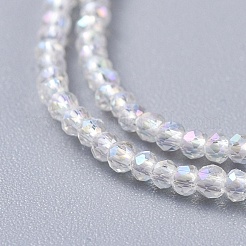 電気メッキガラスビーズセット  ABカラーメッキ  多面カット  ロンデル  クリアAB  2x1.5mm  穴：0.6mm  約208~220個/連  34~36cm&nbsp;EGLA-F149-AB-01