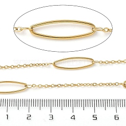 304ステンレススチール楕円形およびアズキチェーン  イオンプレーティング（ip）  ハンダ付け  スプールで  18KGP本金メッキ  20x6x1mm  10 m /ロール&nbsp;CHS-C015-03D-G
