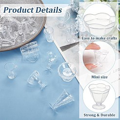 28種類のスタイルのプラスチック製ミニサンデーカップ14個  diy 粘土樹脂ミニチュア アイス クリーム カップ ペンダント  フード アクセサリーを再生します。  透明  20~60.5x25~42.5x19~50mm  穴：1.6~2mm  2個/スタイル&nbsp;KY-OC0001-16