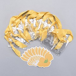 塩ビビニール袋  シルクハンドル付き  ギフトバッグパーティーの記念品  ゴールド  19x13.5cm  10セット/袋&nbsp;LS-ABAG-I004-A05