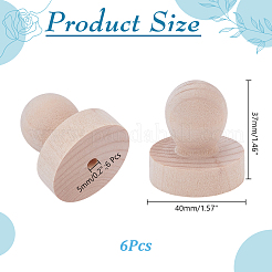 木版スタンプのハンドル  ゴム印用品用の木製ノブ  湯通しアーモンド  40x37mm  穴：5mm&nbsp;FIND-WH0199-450C