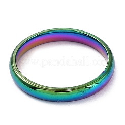 イオンプレーティング（IP）304ステンレススチールフラットプレーンバンドリング  虹色  サイズ7  内径：17mm  3mm&nbsp;STAS-I160-D-17mm-M
