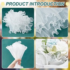 オーガンジーガーゼプリーツレーストリム1枚  花束の装飾用  ホワイト  10-5/8インチ（270mm）  約4.49ヤード（4.11m）/セット&nbsp;OCOR-BC0006-99C