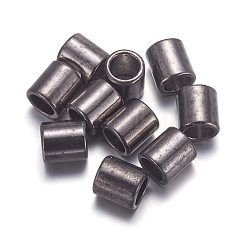 チベット風合金ビーズ  カドミウムフリー＆ニッケルフリー＆鉛フリー  コラム  ガンメタ色  9x8mm  穴：6mm&nbsp;LS-TIBEP-A101917-B-FF