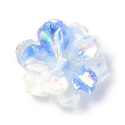 蓄光樹脂カボション  ABカラー  暗闇で光る花  コーンフラワーブルー  23.5x8mm&nbsp;RESI-E033-02C