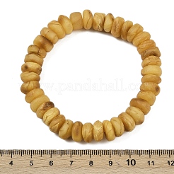 天然琥珀ビーズストレッチブレスレット（男性・女性用）  ナゲット  内径：2-1/8インチ（5.25cm）&nbsp;BJEW-L710-01B