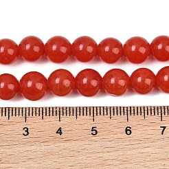 天然染め白翡翠ビーズ連売り  スムーズなラウンド  ファイヤーブリック  8mm  穴：1mm  約46個/連  14.96''（38センチメートル）&nbsp;GG-CBAEB22-B01-8mm-06