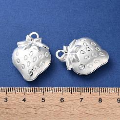 ラックメッキ鉄ロケットペンダント  長持ちメッキ  鉛フリー＆カドミウムフリー  苺  銀  29x22x8mm  穴：3.5mm  内径：17x15.5mm&nbsp;KK-F090-05S