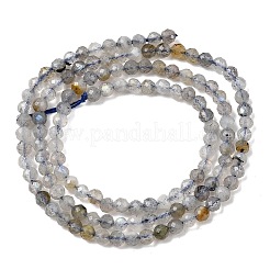 天然石ラブラドライトビーズ連売り  多面カット  ラウンド  3~3.5mm  穴：0.6~0.7mm  約112~127個/連  14.69~15.47''（37.3~39.3センチメートル）&nbsp;G-RM250104-E8