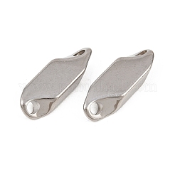 201ステンレススチールコネクタチャーム  ステンレス鋼色  変色しない  オーバル  22.5x8x4mm  穴：3mm&nbsp;STAS-F339-07C-P