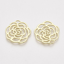 合金細線参加者のリンク  花  ライトゴールド  21x21x1mm&nbsp;PALLOY-T067-107LG