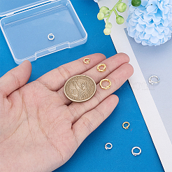 925スターリングシルバーツイスタークラスプ  リング  ゴールデン＆シルバー  6~10x1.2~1.5mm  内径: 3.3~6.5mm  8個/セット&nbsp;STER-PH0004-61