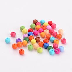 ソリッドチャンキーアクリルボールビーズ  ラウンド  ミックスカラー  4mm  穴：1mm&nbsp;X-SACR-R812-4mm-M