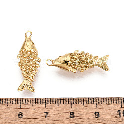 304ステンレスペンダント  イオンプレーティング（ip）  魚のチャーム  18KGP本金メッキ  25x9.5x6mm  穴：1.6mm&nbsp;STAS-A120-22G