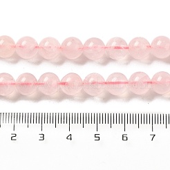 天然石ローズクォーツビーズ連売り  ラウンド  8mm  穴：0.9mm  約47個/連  15.16''~15.24''（38.5~38.7センチメートル）&nbsp;G-Z047-C03-06