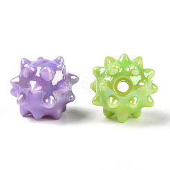 UVメッキ不透明アクリルビーズ  虹色の  うに  ミックスカラー  14.5x17~18x17~18mm  穴：2.5mm&nbsp;SACR-T017-04