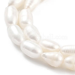 天然養殖淡水パールビーズ連売り  ライス  グレード3a++  雪  4~5mm  穴：0.6mm  約26~27個/連  7.09''~7.28''（18~18.5センチメートル）&nbsp;PEAR-P062-06F